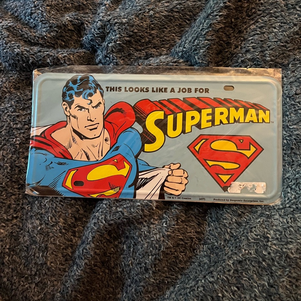DC Comics Superman Retro Metal Sign - Blue, Red & Yellow